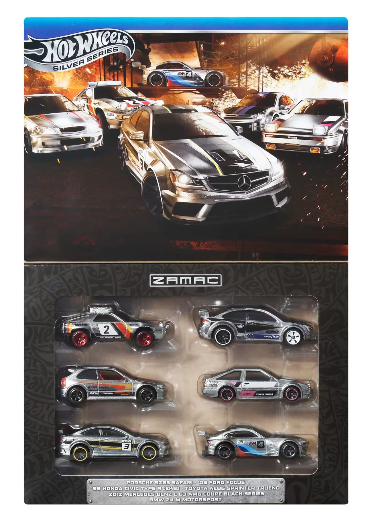 Hot Wheels Silver Series Set Of 6 Zamac Vehicles