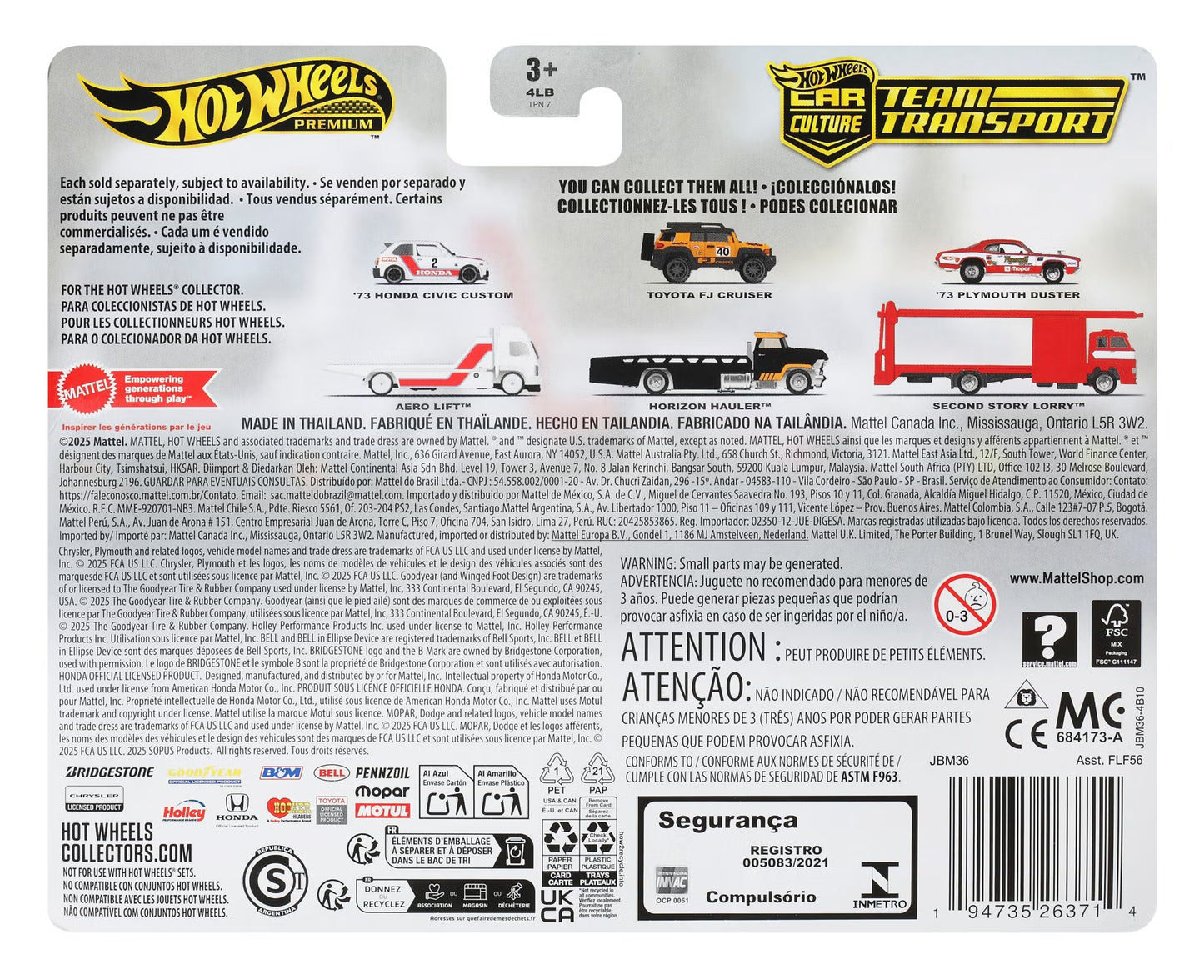 Hot Wheels Premium Team Transport 73 Honda Civic Custom