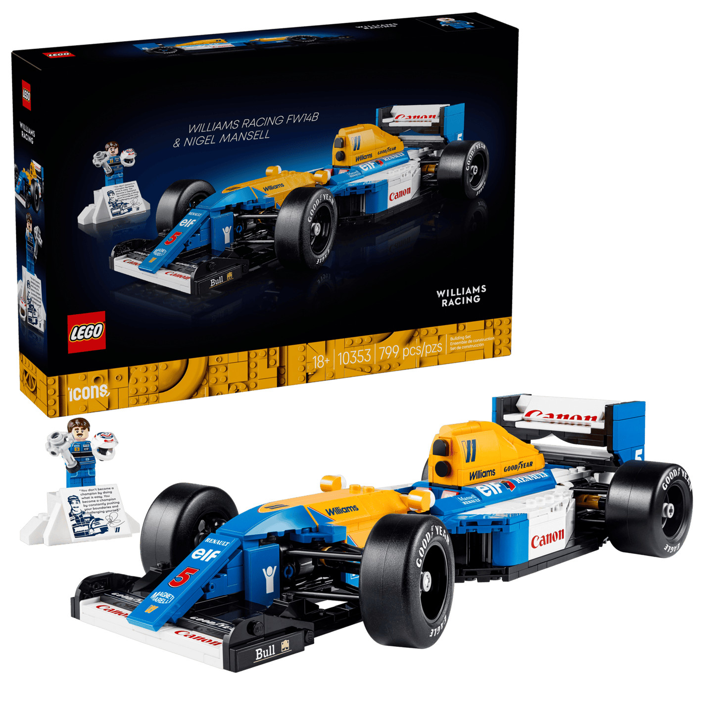 LEGO Icons Williams Racing FW14B & Nigel Mansell F1 Car