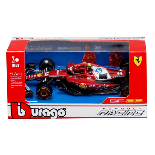 Bburago Ferrari SF-25 #44 Lewis Hamilton F1 2025 – 1:43 Scale Diecast Model with Official License