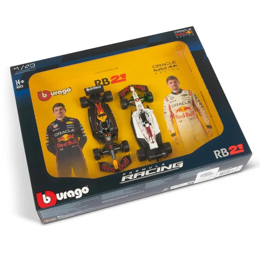 Bburago F1 Red Bull Racing RB21 2025 Max Verstappen Driver Two Pack 1/43 Scale Model