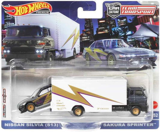Hot Wheels Premium Team Transport Car Culture Nissan Silvia S13 & Sakura Sprinter