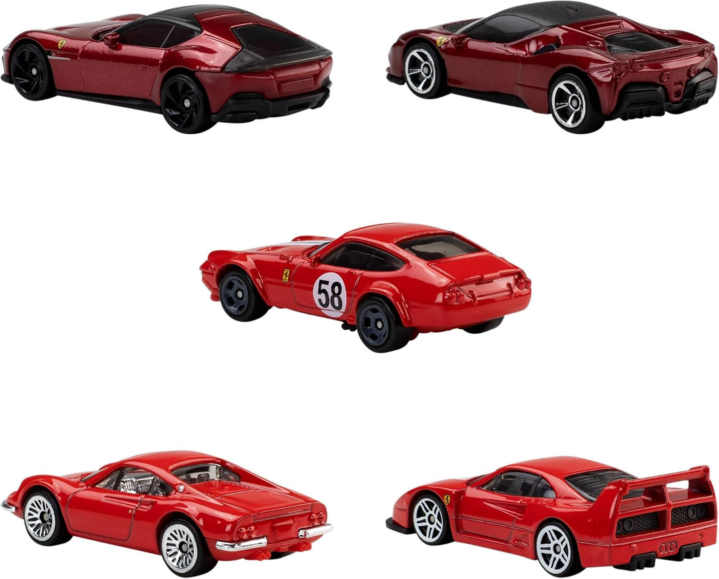 HOT WHEELS BASIC CAR FERRARI 5 PACK