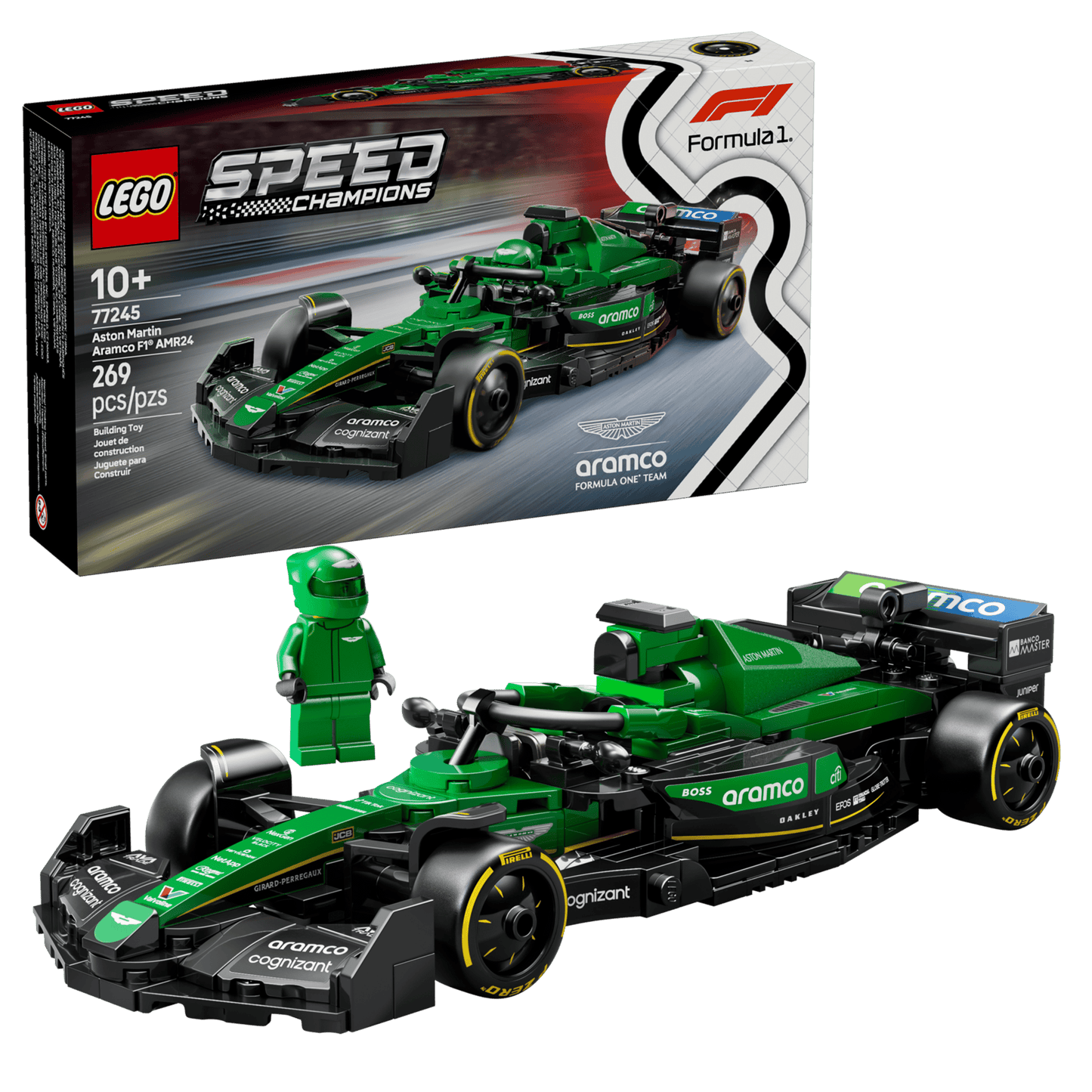 Aston Martin Aramco F1 AMR24 Race Car LEGO Speed Champions