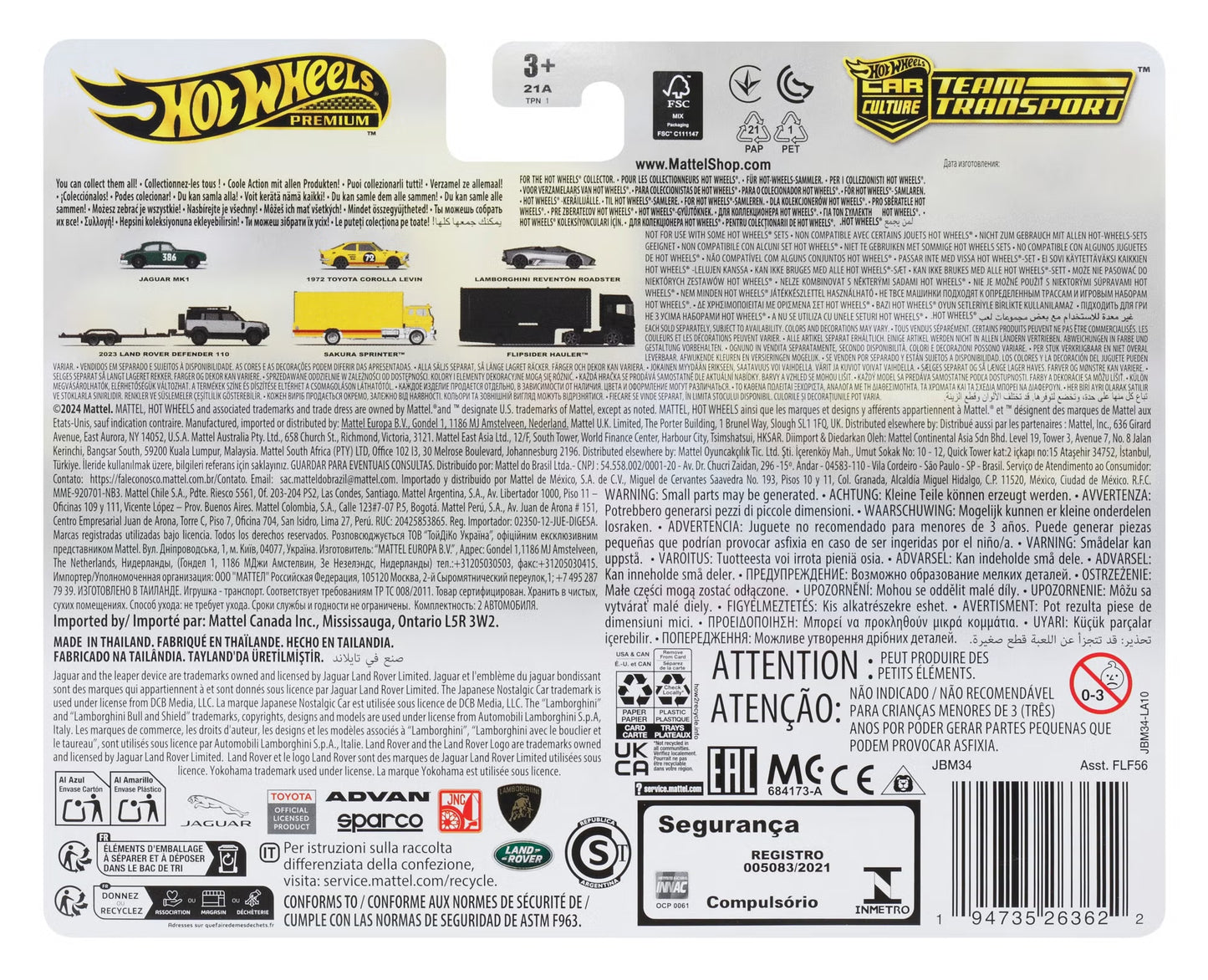 Hot Wheels Premium Team Transport 72 Toyota Corolla Levin
