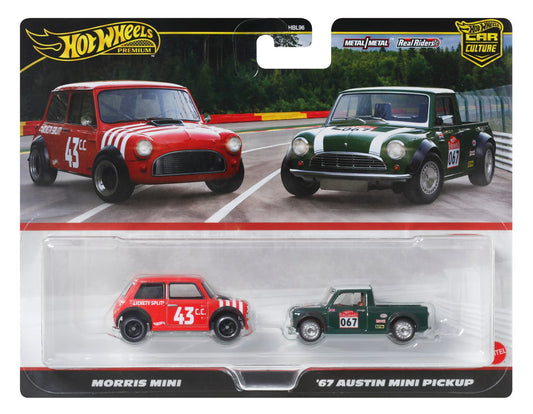 Hot Wheels Premium 2-Pack Morris Mini & 67 Austin Mini Pickup