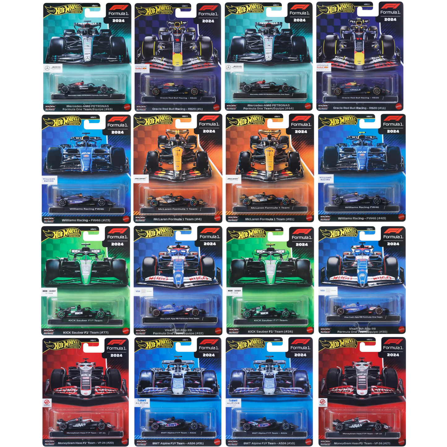 Hot Wheels Premium Formula 1® Set (2024) 16 Cars Included
